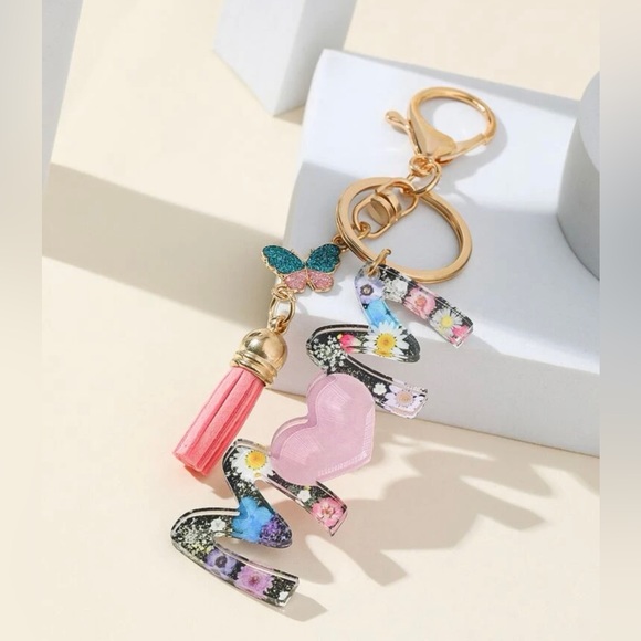 Accessories Letter Tassel Charm Keychain Poshmark